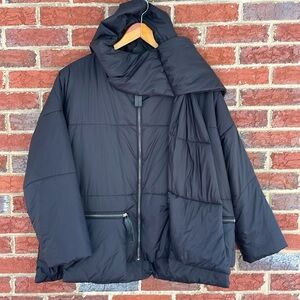 Marita Huurinainen Finnish Down Coat w/ portable hood & scarf, oversized size S